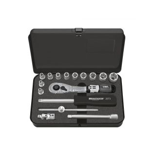 Juego de vasos M, hexagonales, 16 piezas, (1/4"): 4-13 mm