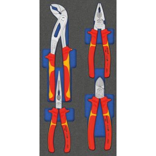 Módulo MTS (1/3): Juego de alicates VDE 4 piezas doblados