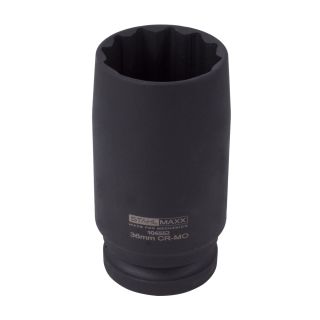 Casquillo de llave de vaso para eje de transmisión, 3/4", 12 puntas, SW36, extra delgado