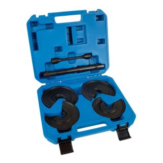 Compresor de muelles interiores para brazo transversal con agujero pasante