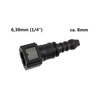 Conector rápido hembra SAE 6,30 (1/4") a tubo de 8 mm