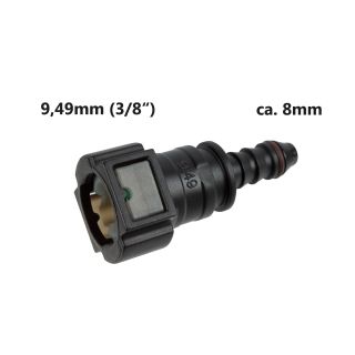Conector rápido hembra SAE 9,49 (3/8") a tubería de 8 mm