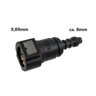 Conector rápido hembra, SAE 9,89 a 8 mm de línea