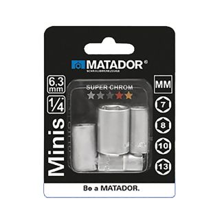 Juego de vasos hexagonales, 4 piezas, (1/4"): 7-13 mm