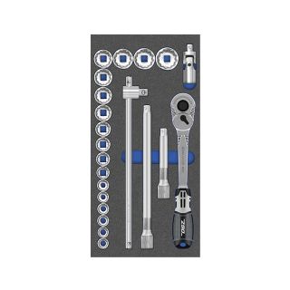 Juego de llaves de vaso MTS 12 puntas, 22 piezas, (1/2"): 10-32 mm (1/3)